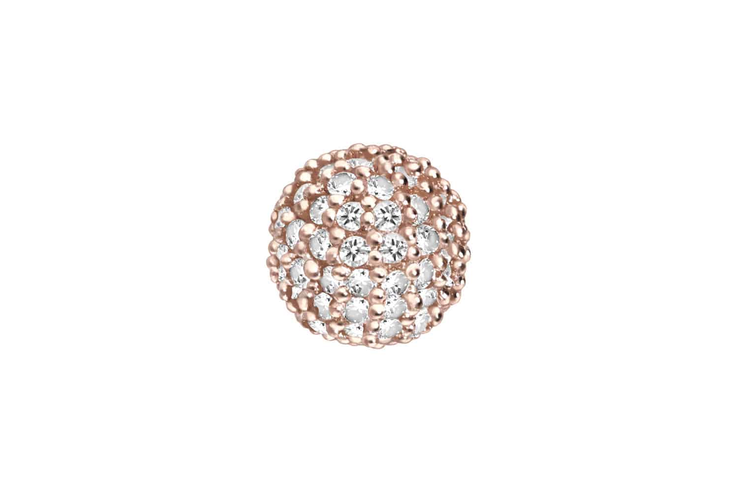 18 Karat Gold Schraubkugel MULTI-MOISSANIT von Piercingline